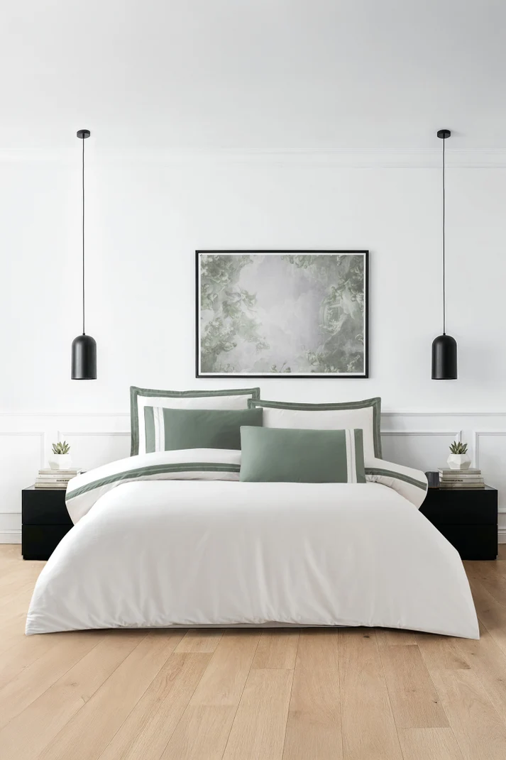 Постільна білизна Mona Sage Green La Romano Євро 400TC